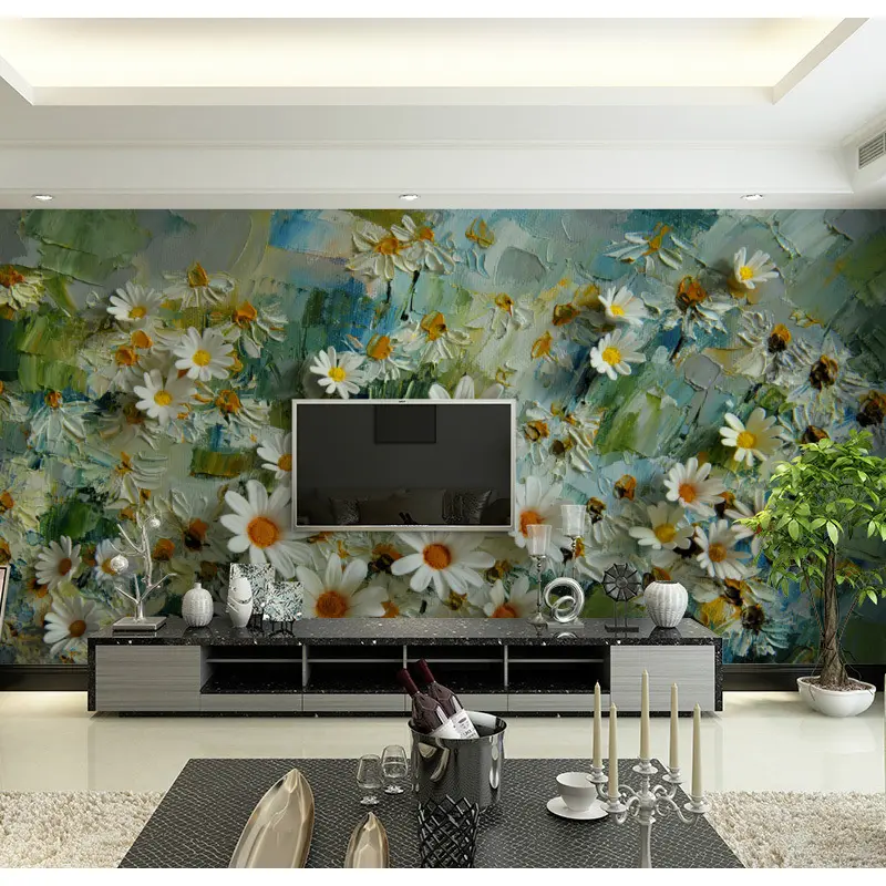 Custom Modern Mural Removable Wildflower Wallpapers Home Decor For Living Room Background 3d Wall Papers