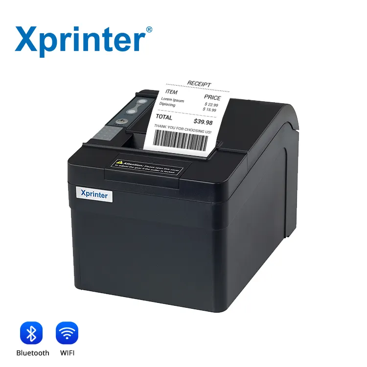 Xprinter Impresora Térmica para Factura, Impresora Térmica Directa Portátil de 2 Pulgadas, 120 mm/S, Alta Velocidad de Impresión