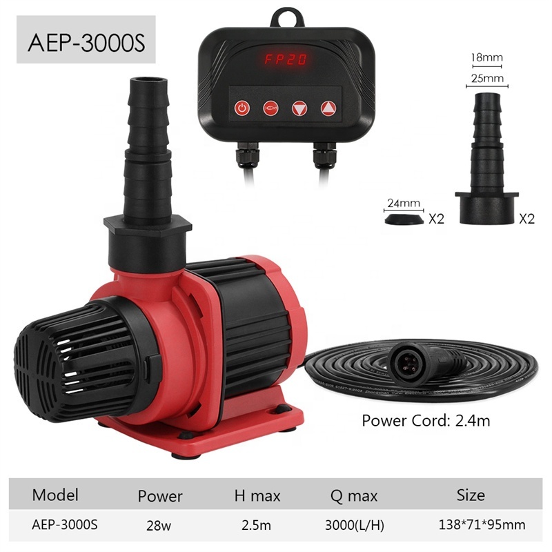 AEP-3000S (25w 3000L/H máx.) Color negro/rojo