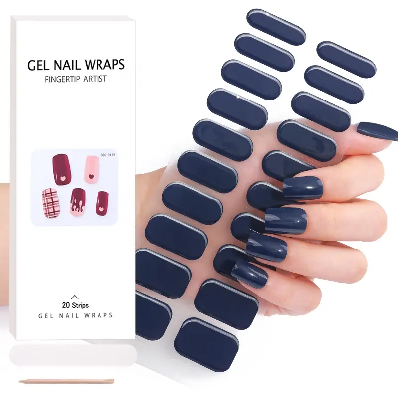 Vente en gros LED enveloppes semi-durcies pour ongles en gel Emballage personnalisé Autocollants pour ongles en gel Nouvelle arrivée Styles bandes pour ongles avec lampe UV