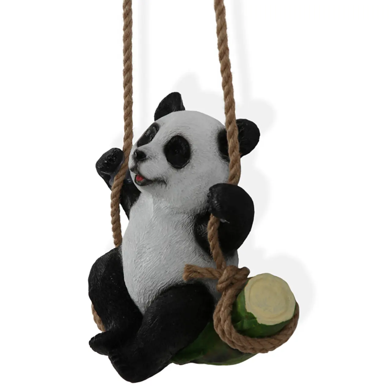 Gran oferta artesanía de resina hermosa estatua de Panda decoración del hogar árbol colgante cachorro columpio 9,84 ''decoración al aire libre y jardín