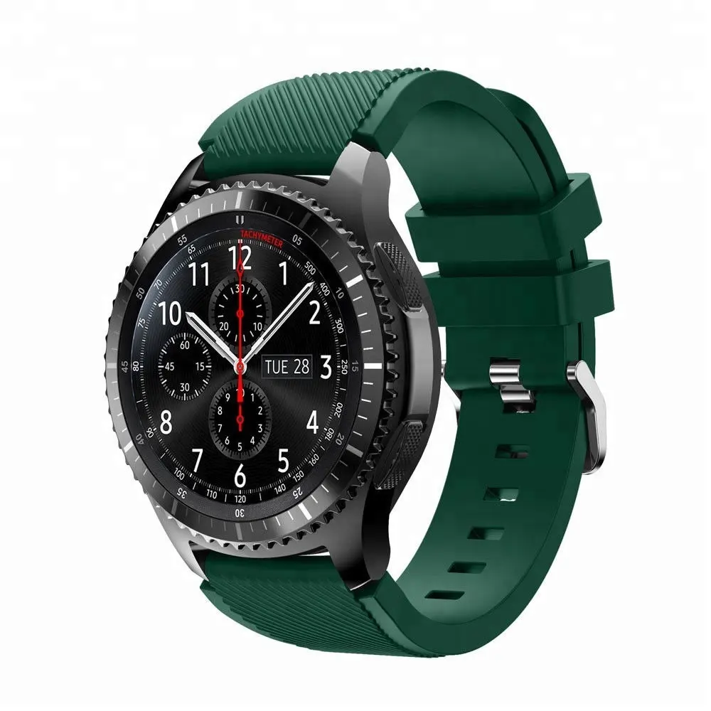 Bracelet en silicone souple pour Samsung Galaxy Watch 3 pour Huami Amazfit Stratos Watch 2 Bracelet de remplacement 20/22MM