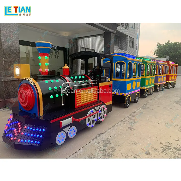 Scenic area steam tourist train adult family rides carnival mini electric trackless train rides for kids park