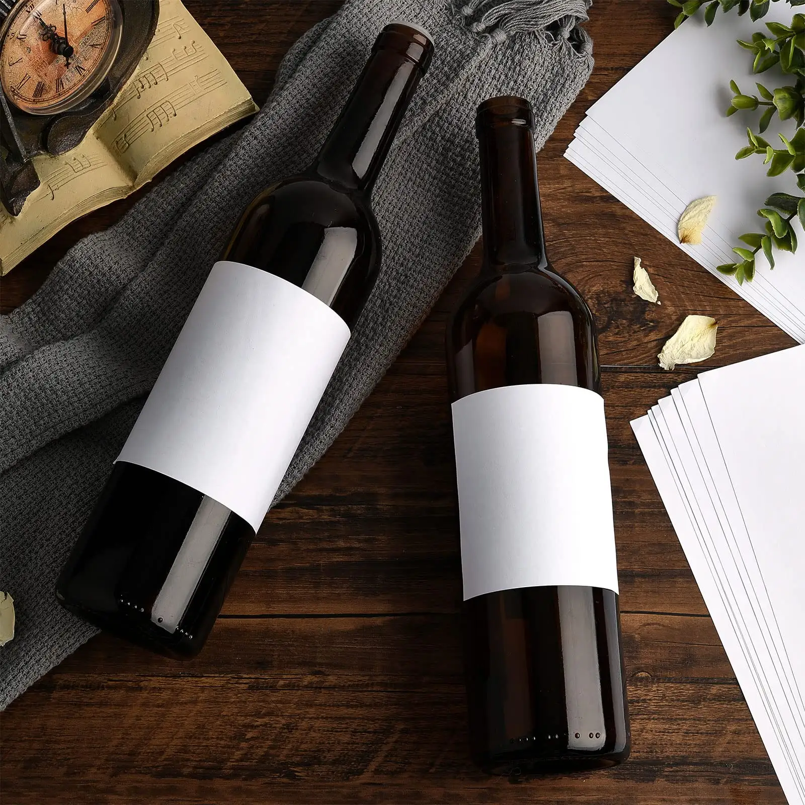 Impression de grand logo rouleau personnalisé vernis brillant biodégradable autocollant papier canettes de bière bouteilles étiquettes auto-adhésives