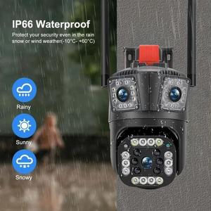 12MP V380 Pro Wifi Cámara 4G Tres lentes Audio bidireccional Ptz Red inalámbrica Tres pantallas IP Cctv Cámara de seguridad para exteriores - Product Image 6
