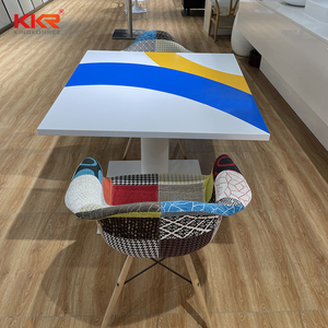 KKR运动设计蓝色彩色餐桌现代餐厅桌椅树脂表面实心桌面 - Product Image 5