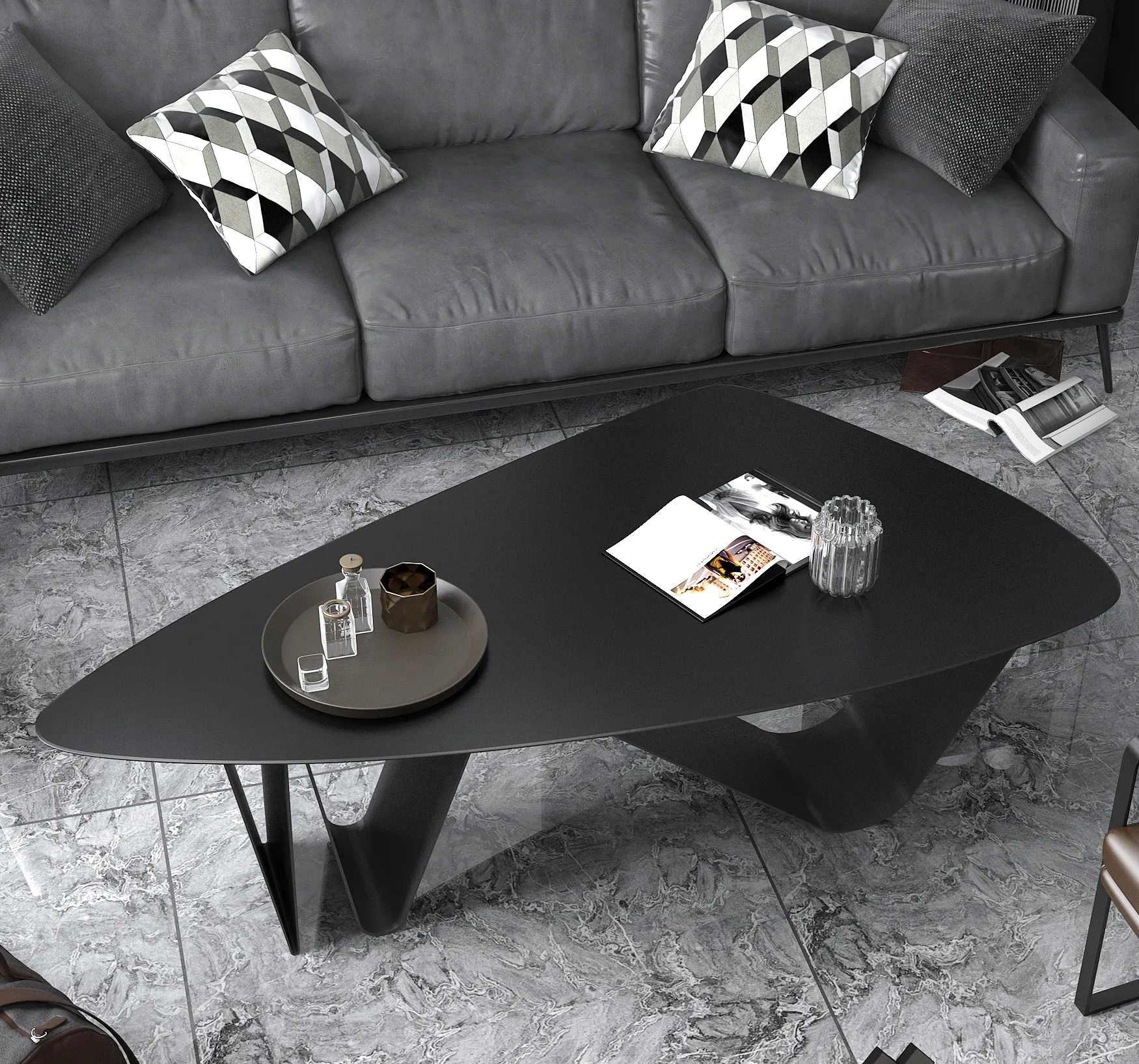 Tavolino da salotto ad angolo rotondo nordico mobili da soggiorno mobili da soggiorno in ferro battuto