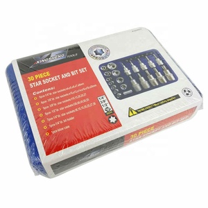Juego de mangas de presión de alta calidad, 30 piezas, máquina de cabeza, juego de herramientas de reparación de motor, llave inglesa torx macho hembra - Product Image 5