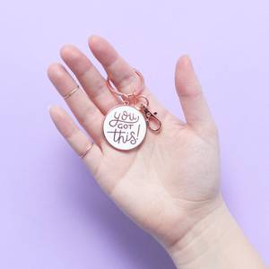 Metal Enamel <strong>Key</strong> Chain Round Circle Keyring Custom <strong>Cartoon</strong> Motivational Soft Enamel Pin Keychain <strong>Key</strong> Ring Word Letter Keychains - Product Image 3
