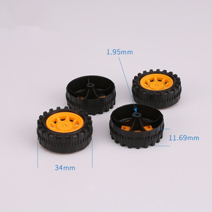 Diy Smart Car 2 X34mm Kunststoff felgen mit weichen Gummireifen für RC Car DIY Spielzeug zubehör für Vorbau für Arduino Kit - Product Image 2