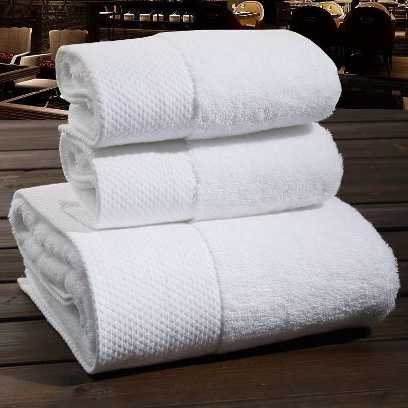 Stock/Customize 16S Spiral 600GSM 100% Cotton Luxury 5 Star Hotel Towel Bath Towel Sets White Custom Logo 40*80 70*140 80*160cm