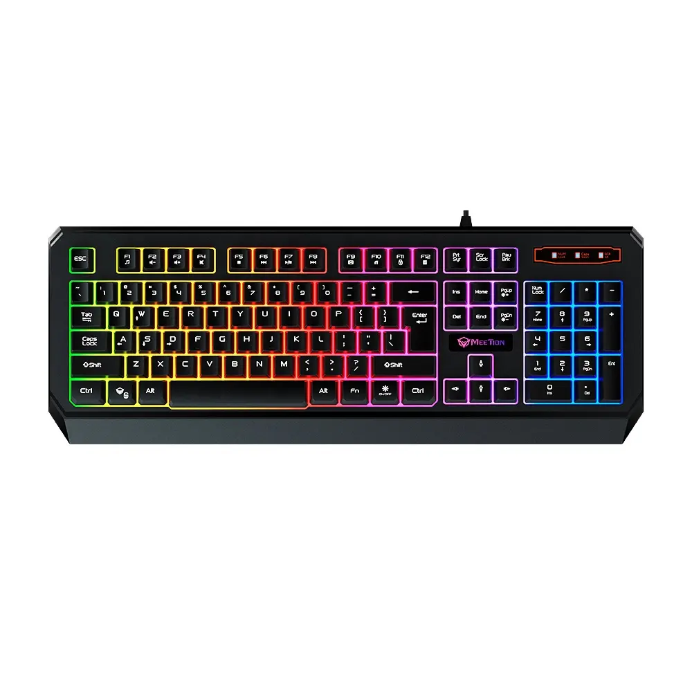 MEETION K9320 Keyboard berkabel, Keyboard Gaming Backlit PC tahan air untuk komputer