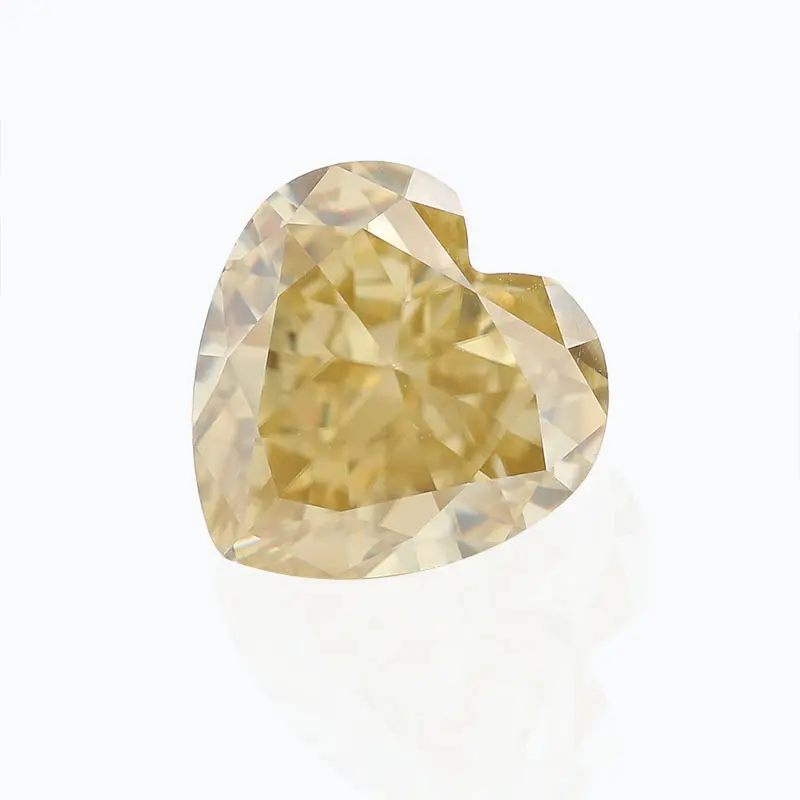 Colore giallo scuro cuore taglio all'ingrosso di moissanite gemma sintetica VVS1 diamante di pietra diamanti sciolti moissanite