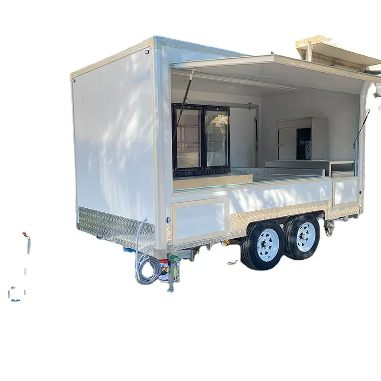 Catering Airstream cocina móvil Parrilla de barbacoa remolque de comida totalmente equipado horno de pizza camión de comida para la venta