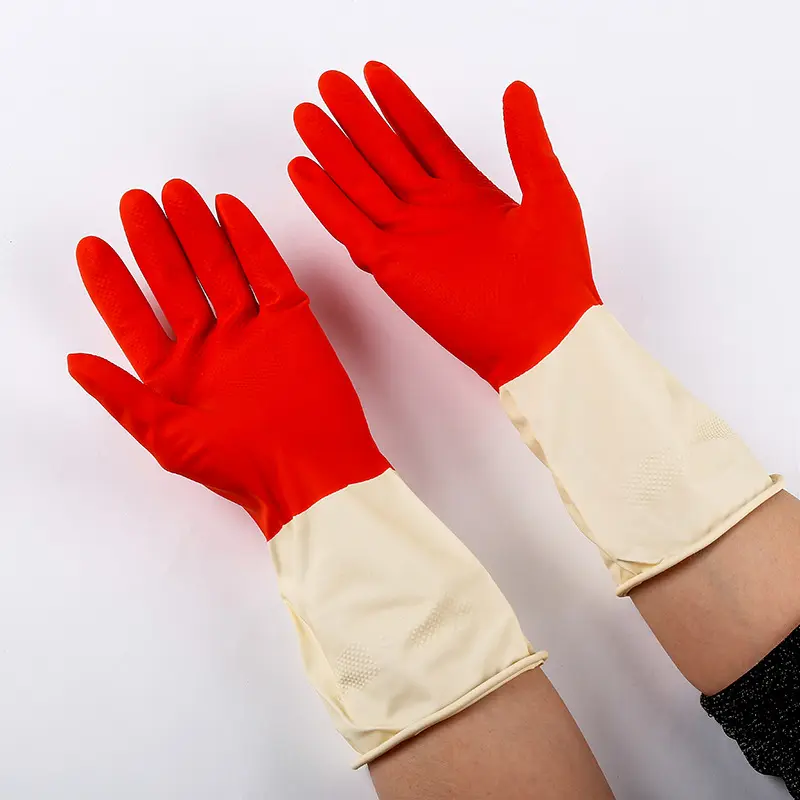 2 Farben Latex Haushalts handschuhe Reinigungs handschuh