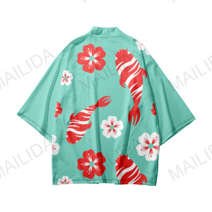 코스프레 하라주쿠 커스텀 승화 인쇄 일본 애니메이션 기모노 가디건 하오리 의상 기모노 해피 코트 유카타 - Product Image 4