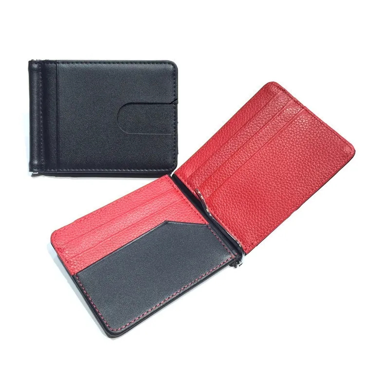 Высокое качество Верхний слой из натуральной кожи металлический зажим держатель для кредитных карт мужской кошелек