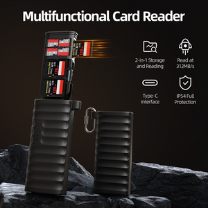 Telesin Hot Sale Multi <strong>Functional</strong> Card Reader--4 SD +6 TF +2 Nano SIM Portable with Carabiner for Easy Carrying - Product Image 3