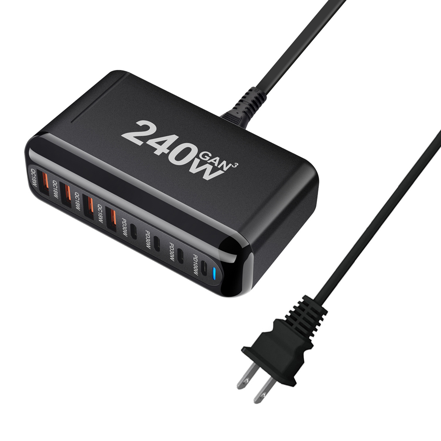 240W standard américain noir