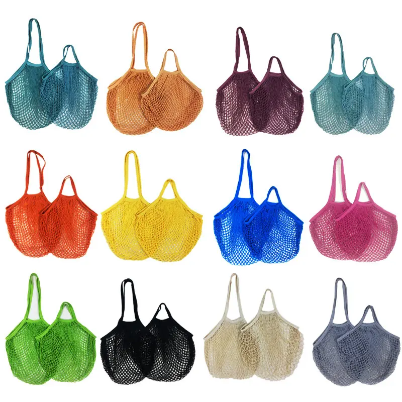 Wholesales foldable शॉपिंग बैग घर पुन: प्रयोज्य शॉपिंग बैग नवीनतम अनुकूलित कपास जाल शॉपिंग बैग