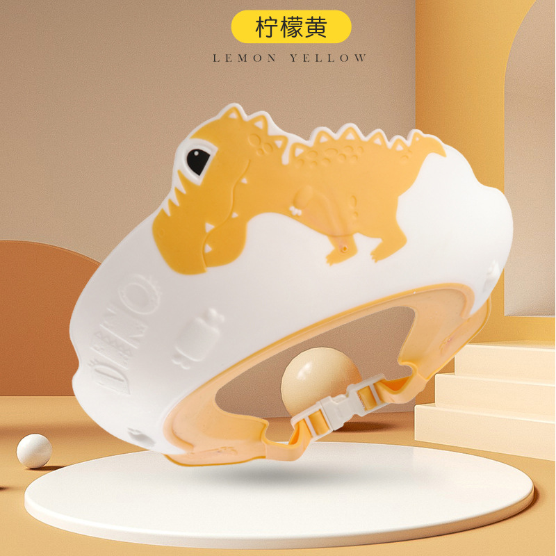 Bonnet de shampoing dinosaure jaune