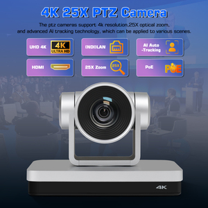 快速交付4K PTZ摄像机60FPS 25X光学变焦HDMI AI PTZ摄像机直播和教堂自动跟踪PTZ摄像机