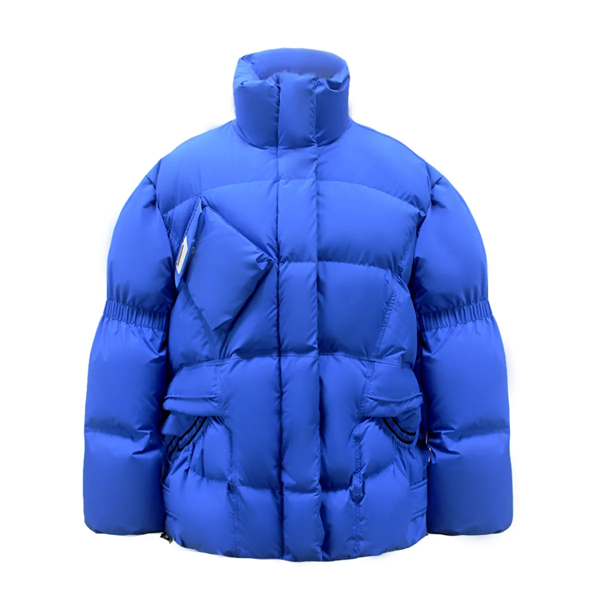 Custom Blauw Gewatteerde Jassen Bubble Kleding Outdoor Rits Windjack Met Logo Puffer Fabrikant Warme Winter Heren Jas