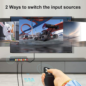 RCA <strong>AV</strong> <strong>Splitter</strong> Switch 4 in 3 Out RCA Switcher Box Video L/R Stereo Audio <strong>AV</strong> Selector Box 4X3 Composite Switcher - Product Image 2