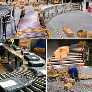 Automatischer elektrischer erweiterbarer Plattenspieler Erweiterte Schwerkraft Flexible Rollen förderer zum Entladen von LKWs