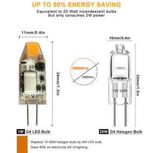 DC/AC12V G4 bi-pin taban COB 1W AC/DC 12V titreşimsiz G4 LED ışık ampuller - Product Image 2
