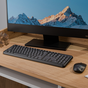 Teclado de ordenador con teclas silenciosas de 2,4G, teclado de membrana ergonómico, combinación de teclado y ratón inalámbrico silencioso para ordenador portátil de escritorio - Product Image 3