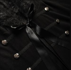 เสื้อคลุมขนสัตว์แฟชั่นฤดูหนาวมีคอขนสัตว์ยุคกลางเสื้อคลุมขนสัตว์ยุคกลางสำหรับผู้ชาย - Product Image 4