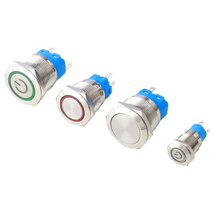 Benutzer definiertes Logo IP67 Wasserdichter 1NO Kombinations-Druckknopf schalter mit Power Indicator Ring Metall tastensc halter - Product Image 6