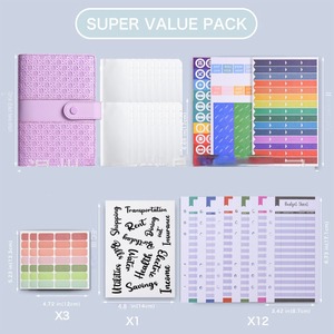 Specialized Weaving Pattern Splicing A6 Loose-leaf <strong>Folder</strong> Handbook PU Leather Cash Budget Loose-leaf <strong>Notebook</strong> - Product Image 3