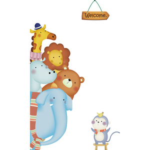 Personalizzato Cartone Animato Animale Adesivi Murali Carino per I Bambini Del Bambino Soggiorno Camera Da Letto Casa decorazione per la Casa Del Vinile Della Decorazione Delle Decalcomanie - Product Image 6