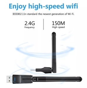Techkey 802.11n/g/b USB 2.0 Wifi适配器，带150mbps速度外部无线加密狗和天线，用于PC/LAN USB以太网 - Product Image 3