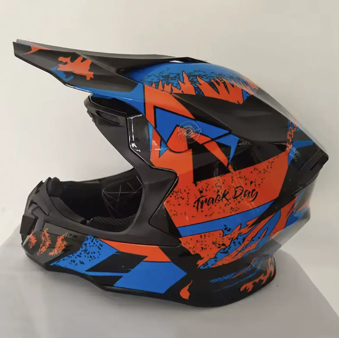 ECE DOT desain logo wanita, helm sepeda motor, aksesori helm balap off road, visor ganda