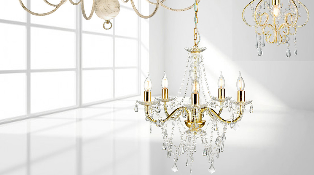 Wholesale Decorative Lamp golden brass acrylic 5 Lights chandelier lighting modern chandelier
