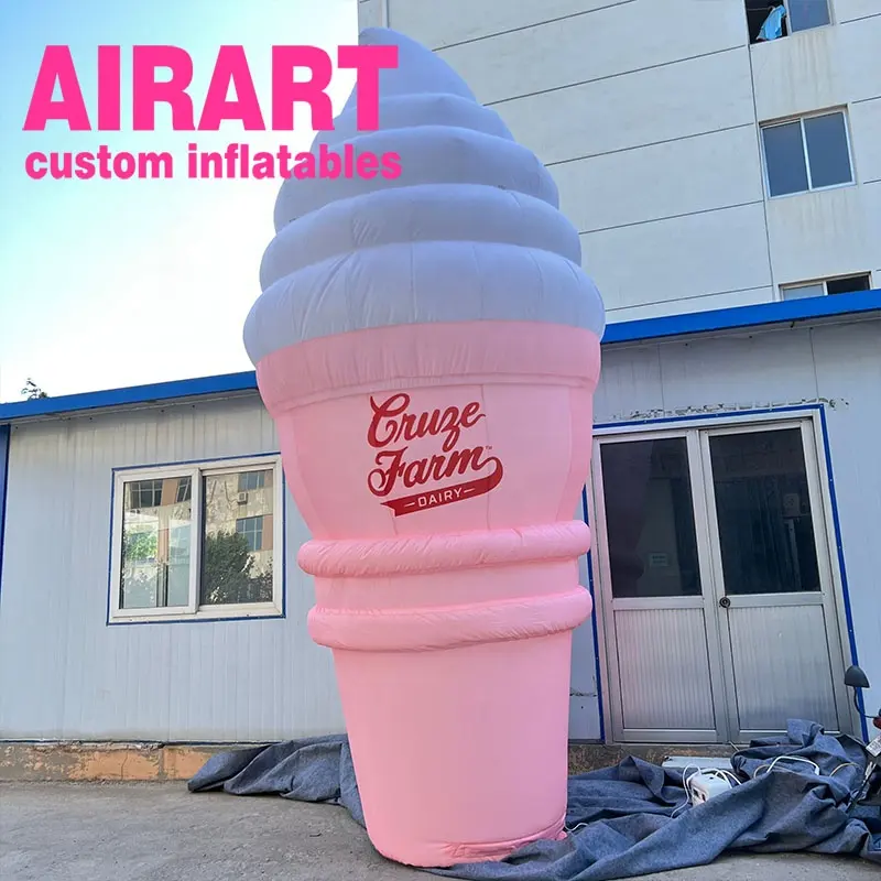 Different shape inflatable ice cream led lighting  children lovely giant inflatable cream cone