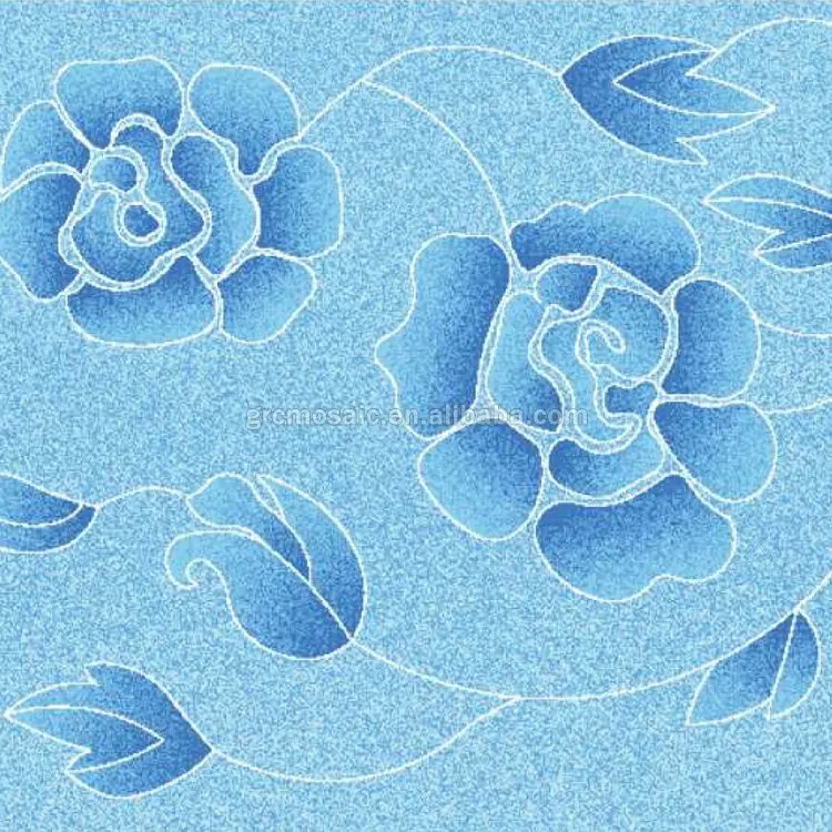 Patrón de flor azul Mosaico de cerámica Piscina Mural Baño Mosaico Azulejos de vidrio
