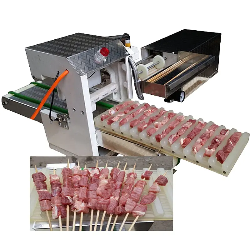 Spiedini di carne machinemost popolare carne che indossa machinecapacità di produzione ad alta efficienza 30 pezzi/min