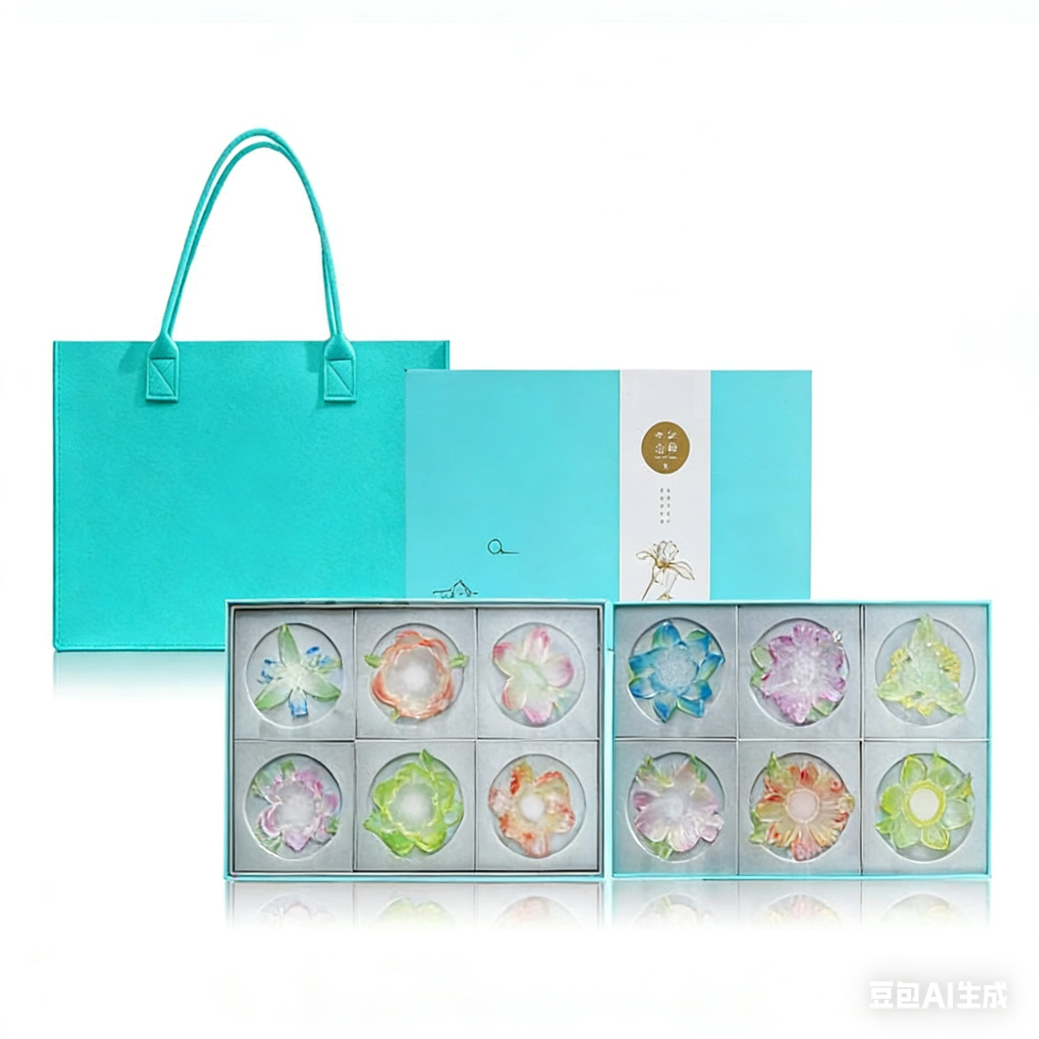 Twelve Flower God Cup Tray Set