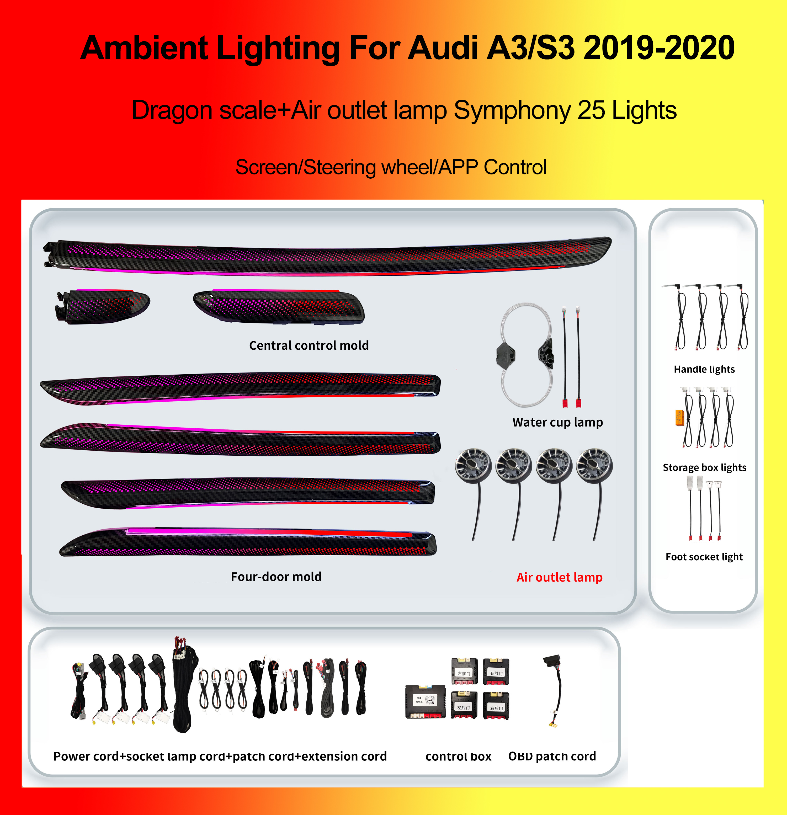 Dragon scale+Air outlet lamp Symphony 25 Lights