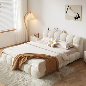 Высококачественная тканевая двуспальная кровать с современным простым дизайном, мягкий комфорт для главной спальни - Product Image 3