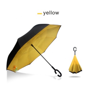 双自由手动控制直纹倒C型立式长柄车用雨伞 - Product Image 5