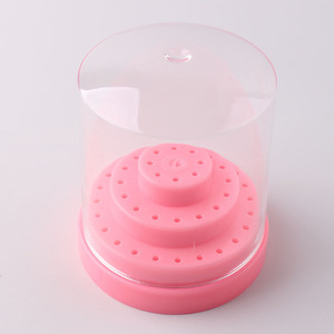4 colores 48 agujeros Nail Drill Bit Holder Stand Displayer con cubierta acrílica Nail Drill Bit Container Storage Box - Product Image 3