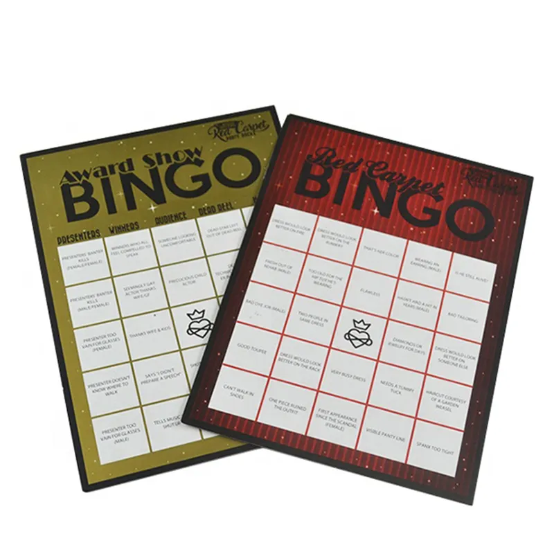 Tarjetas de Bingo Fabricación de lotería cero entradas Bingo Venta caliente de impresión de tarjetas con diseño personalizado