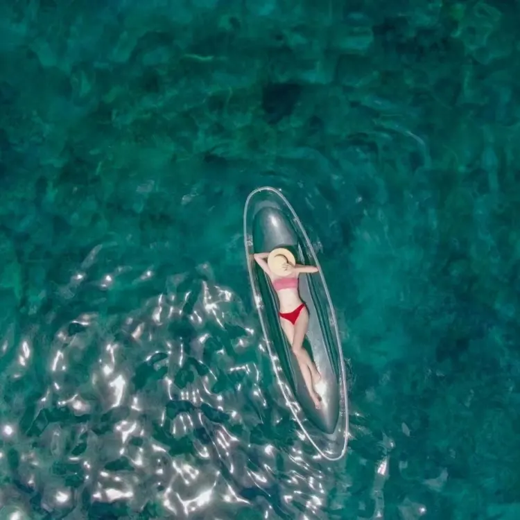 Đôi chỗ ngồi kayak trong suốt Kayak đại dương rõ ràng minh bạch Kayak đôi Thuyền Trong suốt