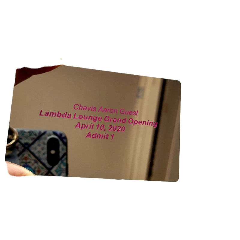 Silver Mirror Vip Blank Metal Business Cards
