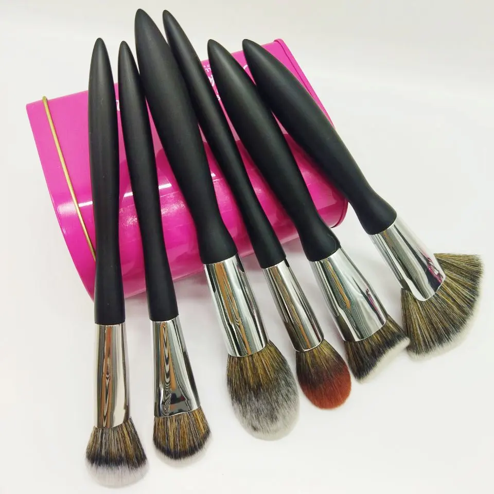 16 Piece Make Up Brush Set Pink Makeup Travel Makeup Brush Set With Bag Sample Kabuki Blush Contouring Makeup Brush Kit